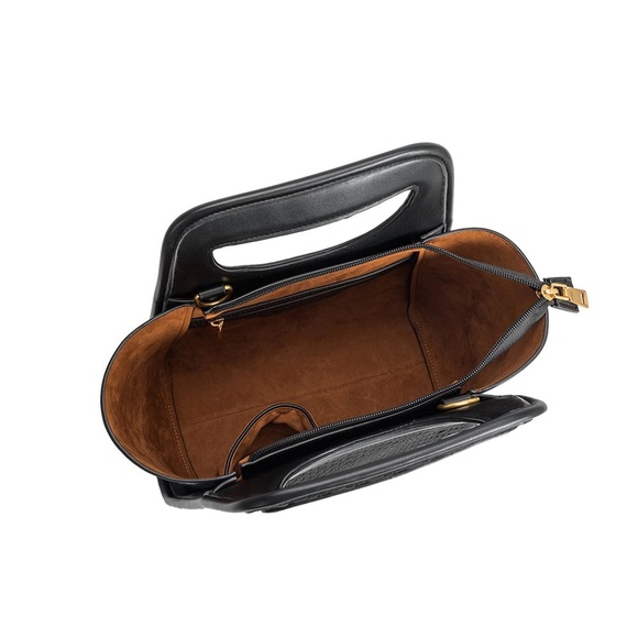 Melie Bianco Dena Recycled Vegan Top Handle Bag in Black - Picture 4 of 10